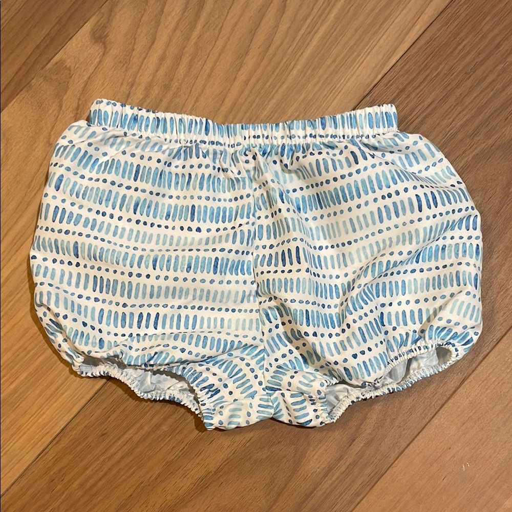 Oaks Apparel Blue and White Patterned Baby Boy Bloomer Swimsuit